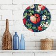 thumbnail image 3 of Yayeee 10" Wall Clock Battery Operated Quartz Round Silent Non-Ticking Home Decor, Blue Apple Pattern, 3 of 6