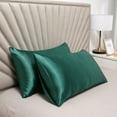 thumbnail image 5 of Satin Pillow Cases 2 Pack,Silk Pillow Cases,Standard Size for Hair & Skin,Wrinkle-Free,Cooling Pillow Case for Hot Sleepers,Envelope Closure,Soft Breathable(Green 2pcs 30*20in)from QiwagFerng, 5 of 10