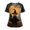 Khaki, variant on Halloween Scrub Top for Women, Pumpkin Head Witch Graphic V-Neck Medical Uniform with Pockets & Side Slits, Short Sleeve Nurse Tunic, 1 Piece Black XXL