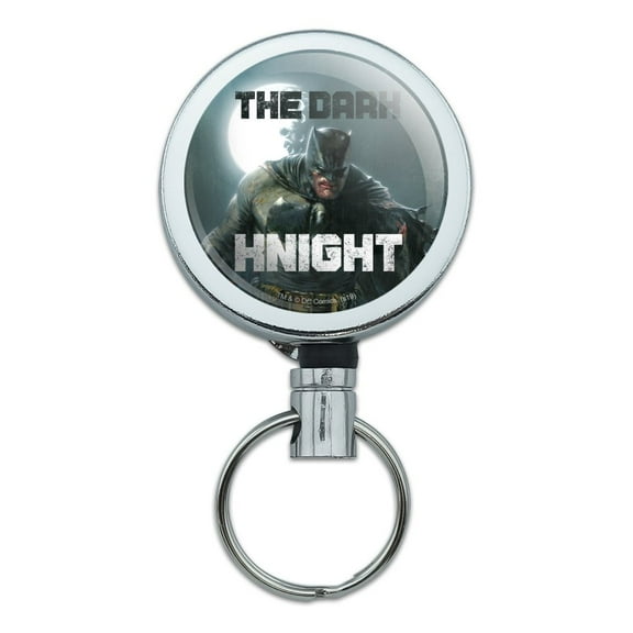 Batman The Dark Knight Heavy Duty Metal Retractable Reel ID Badge Key Card Tag Holder with Belt Clip