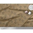 thumbnail image 3 of Soimoi Brown Poly Georgette Fabric Coffee Food Printed Fabric 1 Yard 42 Inch Wide, 3 of 3