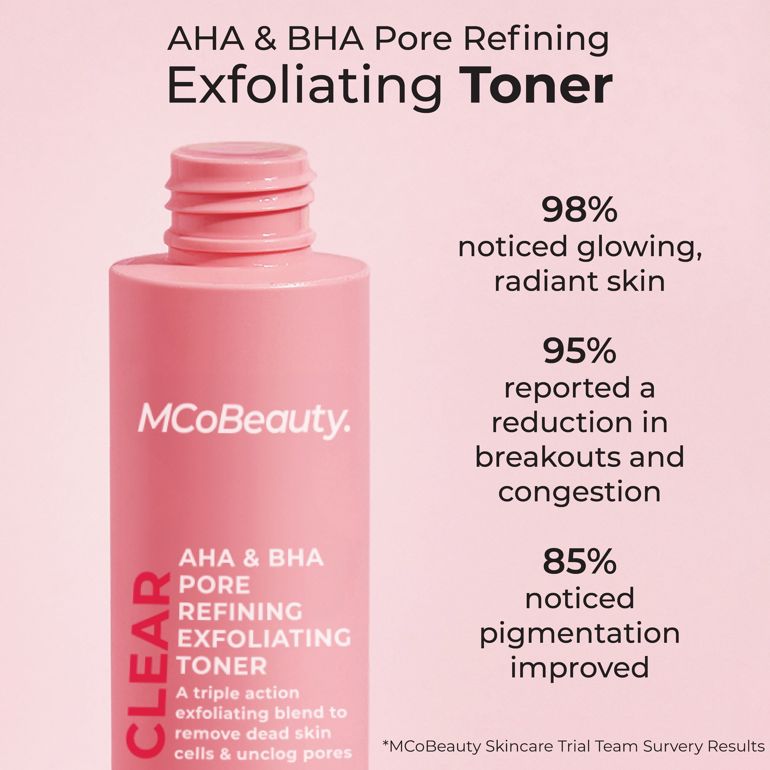 Mco Beauty Tonique exfoliant affinant les pores AHA et BHA