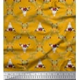 thumbnail image 1 of Soimoi Gold Velvet Fabric Floral & Cow Skull Head Damask Print Fabric by the Yard 58 Inch Wide, 1 of 3