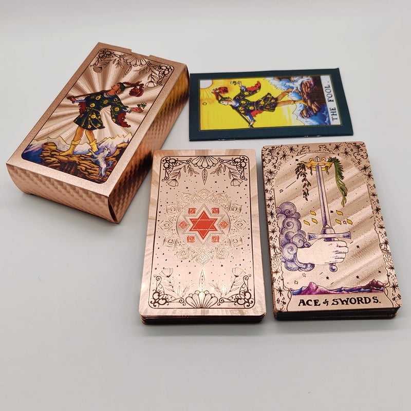 Cost Worthy Luxe Gold Foil Tarot Deck With Nice Plastic Package Board Game of Oracle Cards For Beginners