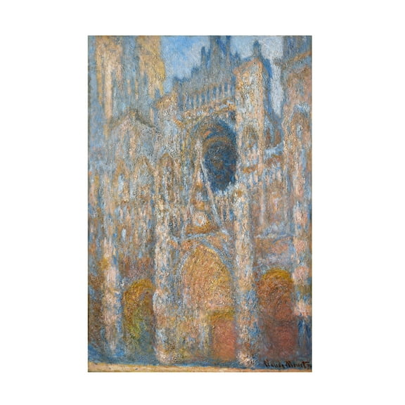 Trademark Fine Art Pictufy Rouen Cathedral The Facade in Sunlight Canvas Wall Art