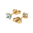 thumbnail image 2 of Clara Pucci 0.2Ct Natural Aquamarine Round Cut VVS1 Push Back Stud 14k Solid hypoallergenic Gold Designer Earrings For March, 2 of 7