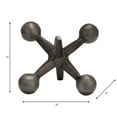 thumbnail image 5 of Decorative Metal Jack Sculpture for Home Décor - Modern Figurine for Bathroom, Office, and Living Room Décor - Abstract Accent for Entryway, Shelf Display, and Coffee Table - 5", Black & Metallic, 5 of 13
