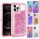 thumbnail image 1 of Funda para iPhone 14 Pro Max, carcasa con purpurina flotante, líquido brillante, arena movediza, para mujeres y niñas, carcasa protectora a prueba de golpes, carcasa rígida de PC, parachoques de TPU, 1 of 7