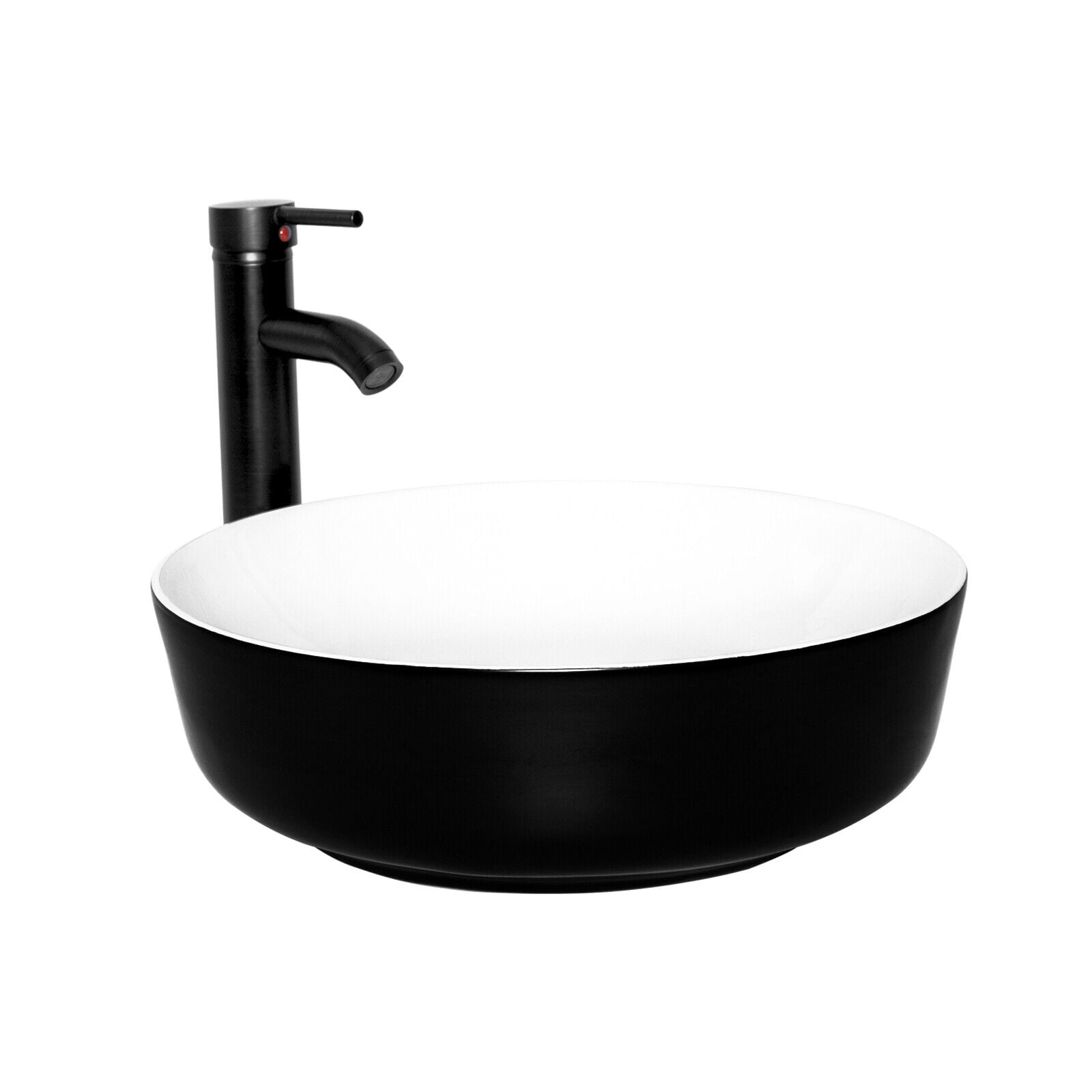 ELECWISH 24" Vanity Bathroom Cabinet with Mirror and Vessel Sink Bowl Faucet Combo Set