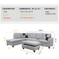 thumbnail image 7 of Golden Furniture 3 PCS L-Shaped Sectional Couch Sofa Set, Linen Fabric Living Room Set with Storage Ottoman and Match Pillows, 7 of 7