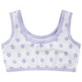 thumbnail image 2 of iixpin Girls Sports Bra Kids Cute Print Unpadded Crop Top Cotton Soft Seamless Cami Bralette Undershirts Flower A 13-14, 2 of 7