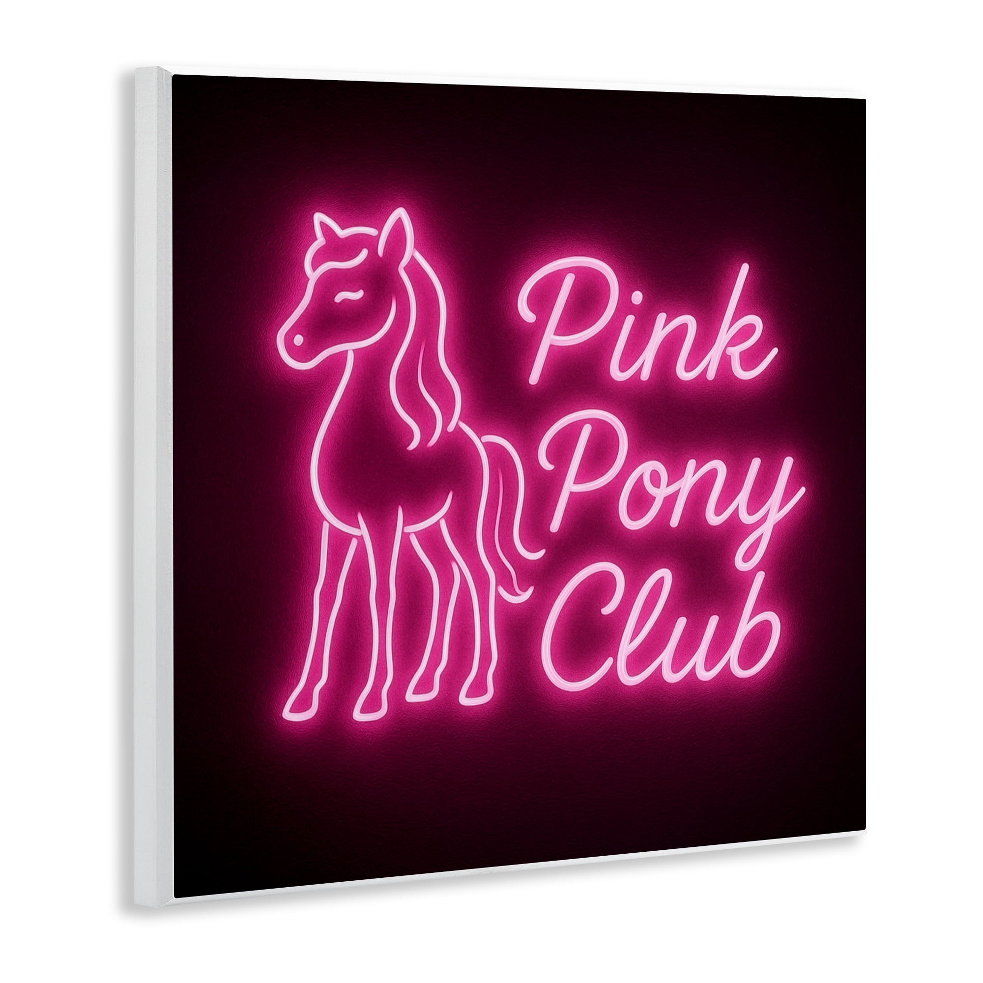 Stupell Industries Pink Pony Club Neon Wall Plaque Art, design by Grotto Studios