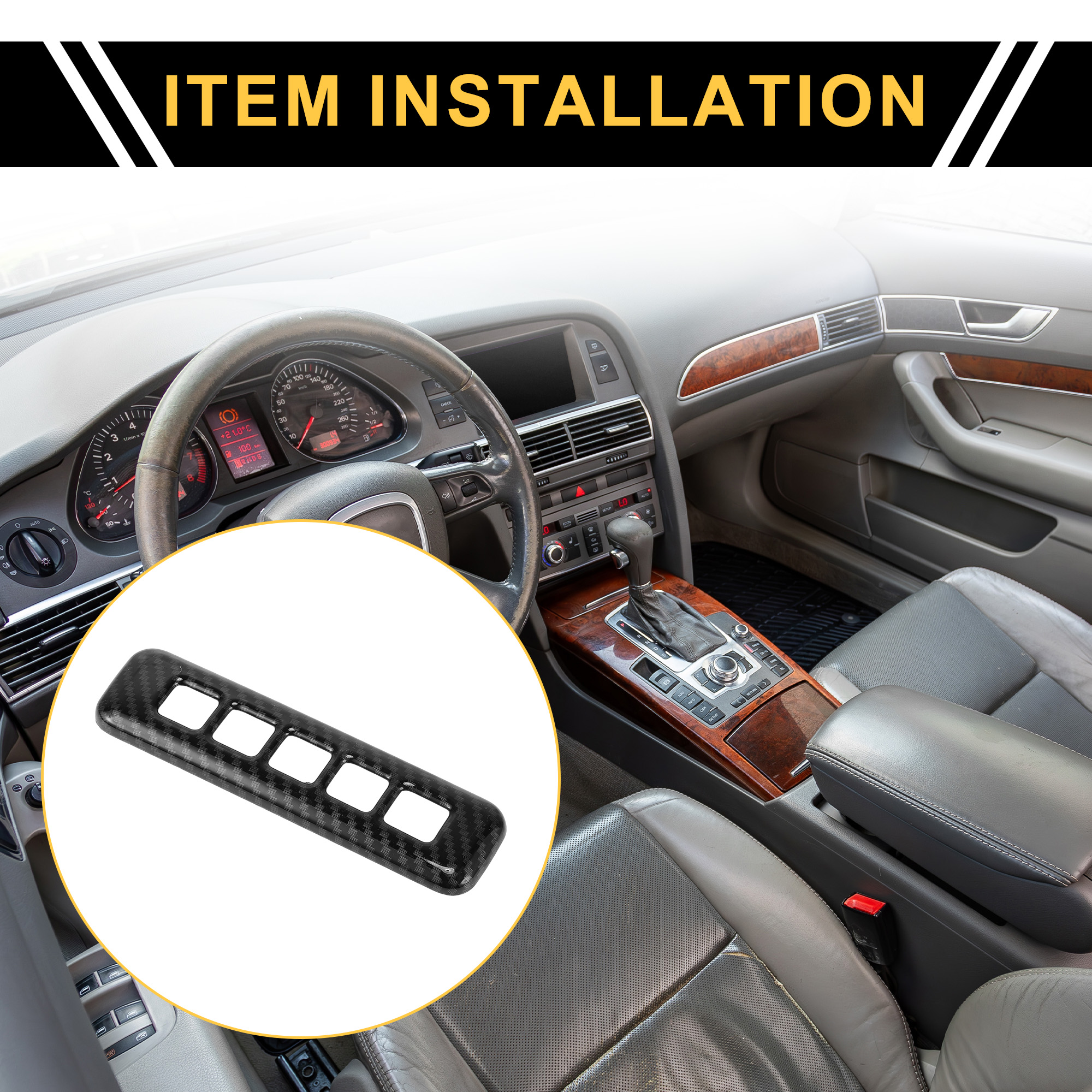Unique Bargains Door Pillar Post Keypad Password Lock Switch Button Trim for Ford