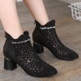 thumbnail image 5 of Botas de sandalias transpirables de malla informal de tacón grueso con huecos sólidos para mujer Wmkox8yii nm10428, 5 of 5