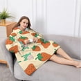 thumbnail image 5 of Oversized Wearable Blanket Hoodie,Orange Strawberry Plants Fruit Sherpa Blanket Hoodie with Super Pockets,Super Warm Fuzzy Pullover for Women & Men, 5 of 6