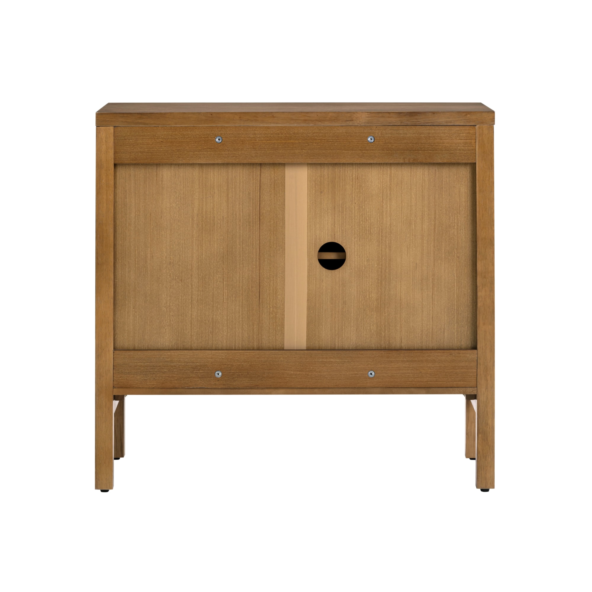 Nathan James Scott Transitional Fluted Accent Cabinet or Storage Cabinet for Living Room or Entryway with Solid Wood Panel, Light Brown
