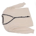 thumbnail image 4 of Suéter abierto Nikou para mujer con botones cuello en V manga larga suelto transpirable color beige talla única, 4 of 15