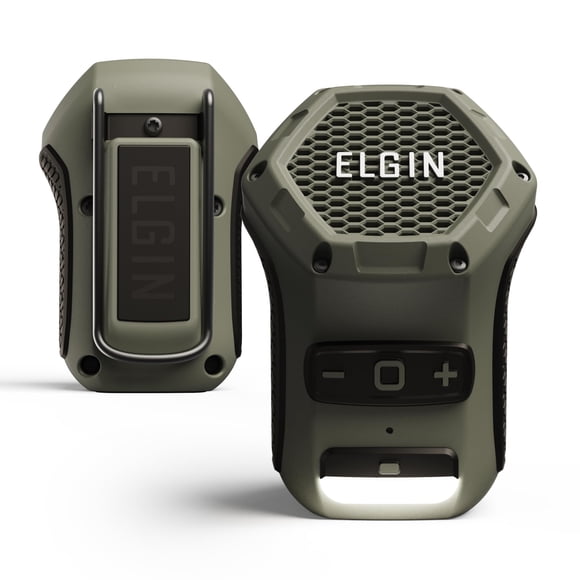 Elgin Thumper Wearable Bluetooth Speaker, Lightweight Weather-Resistant Clip-On Design with Integrated Magnetic Mounting, LED Work Light, and 35-Hour