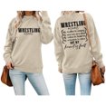 thumbnail image 4 of Women's Sweatshirts 2025 Wrestling Mom Sweatshirt Long Sleeve Crewneck Graphic Pullover Tops Sweatshirt for Women, 4 of 5