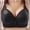 Black, variant on Plus Size Full Coverage Bras, Fashion Sunflower Graphic V Neck Breathable Bras Adjustable Strap Lounge Underwear (Black,XXXL)