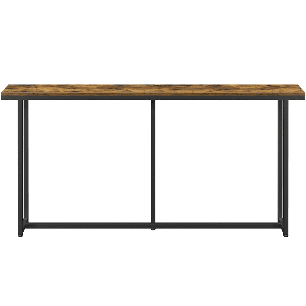Renwick 63" L Modern Extended Console Table for Hallway Living Room, Rustic Brown
