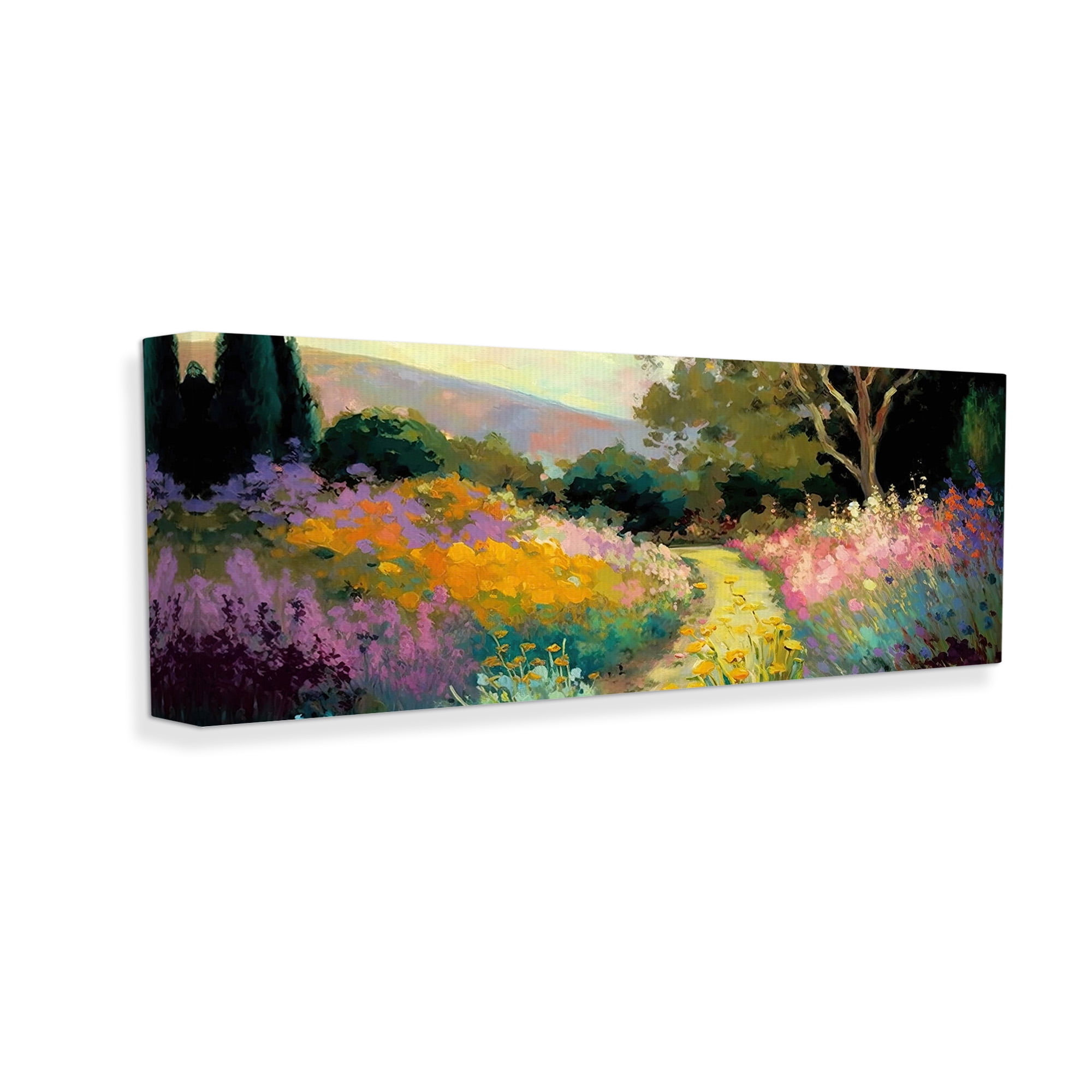 Stupell Industries Modern Meadow Path Landscape Painting Gallery Wrapped Canvas Art Print Wall Art, 48 x 20