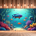 thumbnail image 3 of LUUFILx Underwater Themed Party Backdrop Banner for Kids Aquatic Birthday Decorations Reef Ocean Scene Coral Marine Life Background Photography Props, 3 of 7