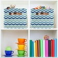 thumbnail image 7 of 1PCS Blue Mint Chevron Large Collapsible Storage Bins,Canvas Fabric Foldable Storage Bins with Handles Open Home Storage Bins Boxes Toy Storage Basket Home Decor, 7 of 7