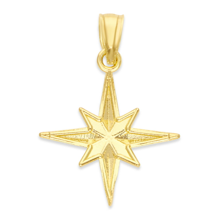 40x35m 24k Gold Filled North Star Charms, Gold Star Pendant