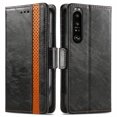 thumbnail image 3 of Case for Sony Xperia 1 III Cover Leather Wallet Folio Case Book Design Flip Magnetic Closure - Black, 3 of 5
