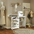 thumbnail image 2 of HOMCOM Folding Sewing Table Mobile Sewing Machine Cabinet with Shelf White, 2 of 10
