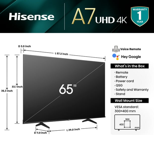 Hisense 65 TV for Office Breakroom Streaming & Presentations