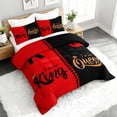 thumbnail image 3 of 3pcs King and Queen Comforter Set, Couple Bedding Set for Bedroom or Guest Room Decor, All Seasons Quilt Machine Washable Duvet with 2 Pillowcases, 3 of 7