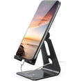 thumbnail image 1 of Support de Téléphone Intelligent Ajustable, base Antidérapante en Aluminium pour Bureau, compatible avec iPhone 12 11 Pro X TP Max XR, Samsung Galaxy Note S20 S10 S8 A71, Accessoires de Bureau, Téléphone Intelligent 4-8 Pouces - Noir, 1 of 7