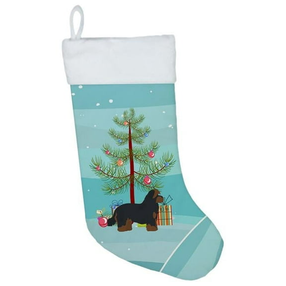 Caroline's Treasures Shorkie 1 Multi-color Christmas Stocking, with Soft Suede Fabric 18"