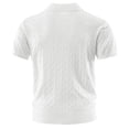 thumbnail image 3 of Daiosportswear Men'S Vintage Cable Knit Polo Relaxed Stretchy Soft Textured Shirt Short Sleeve Casual Summer Tee White XL(XL), 3 of 8