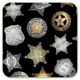 thumbnail image 2 of Vinyl Drink Coasters - Set of 4 - Sheriff Badges (Black) - Image by Dan Morris, 2 of 3