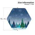 thumbnail image 2 of Honeii Christmas Trees print Leather Coaster Set of 4, ideal for safeguarding your furniture from drinks spills and effortless cleanup-Hexagon, 2 of 6