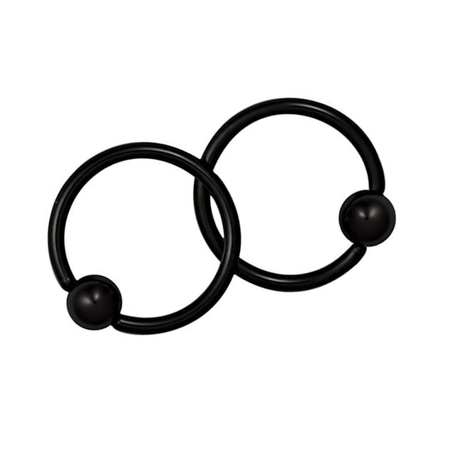 2 Piezas De Cautivas Aro De Bola Ceja Pezón Nariz Pendientes Negro Zulema Anillo de cuentas cautivas 16g