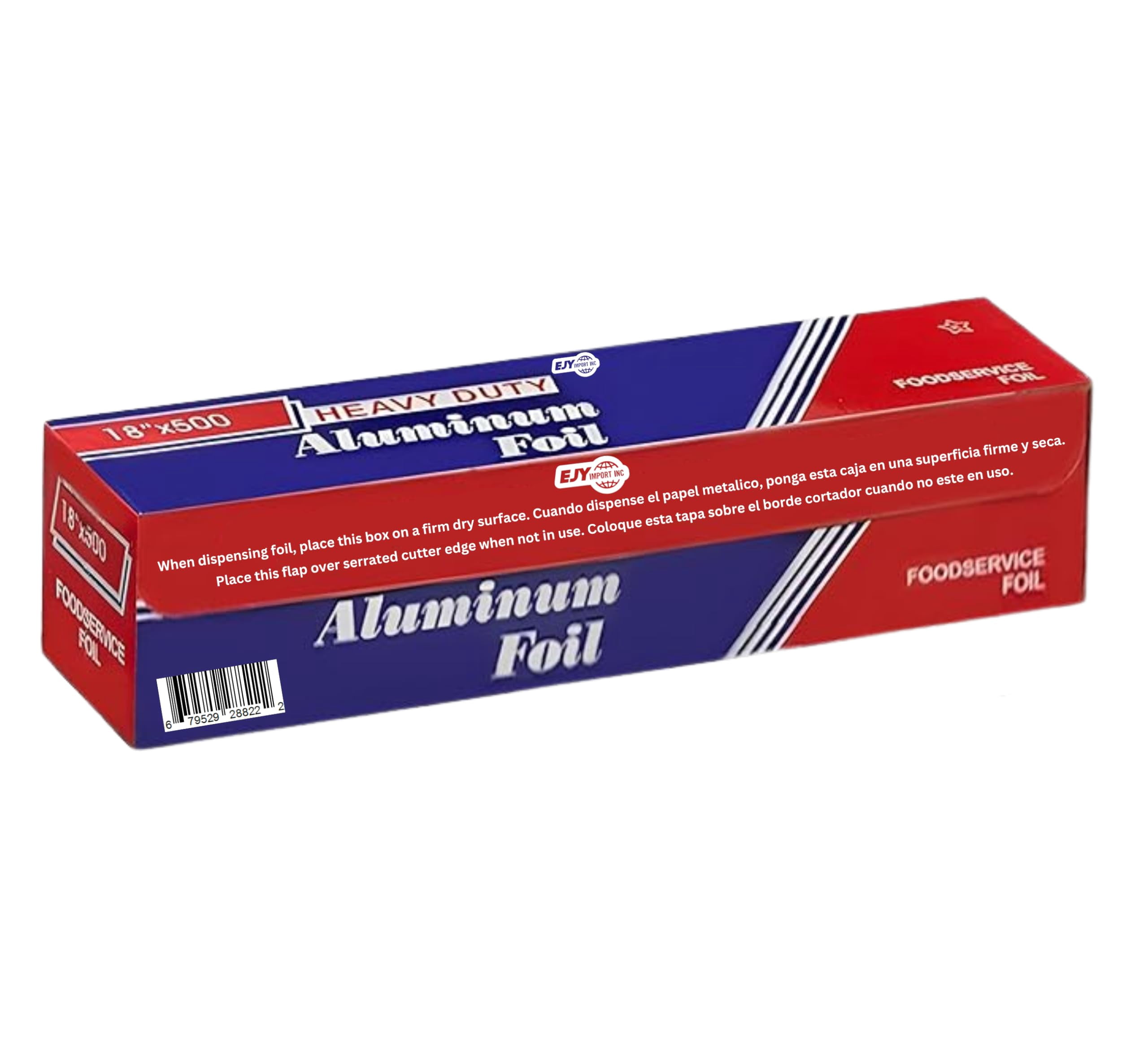 EJY IMPORT 18” x 500 Feet Heavy Duty Aluminum Foil Wrap | Commercial Grade for Food Service Industry | Aluminum Silver Foil for Cooking, Baking, Roasting, BBQ | 18"x 500 Feet Long (Pack of 1)