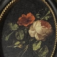 thumbnail image 3 of Home Decor Collection 6x8 Gold Ornate Rose Still Life Oval Framed Wall Art, Vintage Floral Canvas Artwork with Black and Gold Resin Frame, Botanical Tabletop or Wall Décor, 3 of 4