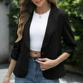 thumbnail image 5 of HAPIMO Women's Suit Jacket 3/4 Sleeve Lapel Collar One Button Jackets Solid Pocket Dressy Blazers Business Casual Office Work Blazer Black L, 5 of 8