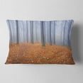 thumbnail image 2 of Designart Foggy Dense Forest in autumn - Modern Forest Throw Pillow - 12x20, 2 of 5