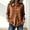 Brown plus size fall tops for women a1, variant on Women Plus Size Fall Long Sleeve Button Down Blouse Casual Solid Tunic Top Loose Fit Tee for Autumn Daily Wear, Brown XL