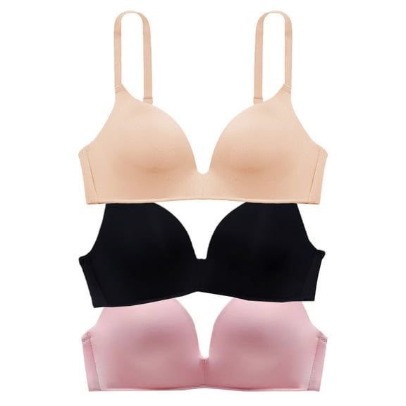 Girls Sports Bras Lightly Padded Developed Training Cotton Bralettes for Women Adjustable Straps No Wire A-Cup