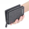 thumbnail image 2 of Cartera corta para hombre Cartera vertical multitarjeta retro europea y americana con cremallera Monedero para hombre, 2 of 6