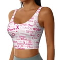 thumbnail image 2 of Fotbe Breast Cancer Ribbons Awareness Pattern Womens' Sports Bra Longline Wirefree Padded with Medium Support Sports Moisture-Wicking Workou Vest,Tank Top-XX-Large, 2 of 7
