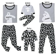 XMAS PJs Family Matching Adult Women Kid Christmas Nightwear Pyjamas Set