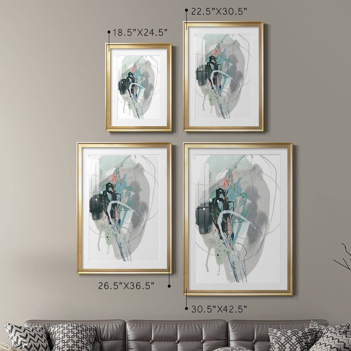 Wexford Home Stone Aperture I Premium Framed Print, 22.5" x 30.5" - Ready to Hang, Gold (Set of 2)