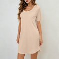 thumbnail image 7 of Lutiedan Nightgowns for Women Short Sleeve Crew Neck Short Nightshirt Summer Soft Cooling Pajamas Dress Casual Sleepwear, 7 of 7